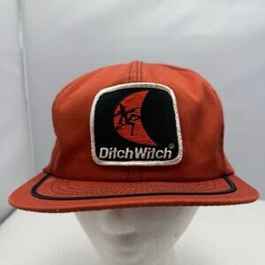 Vtg Ditch Witch Patch Trucker Hat Burnt Orange Swingster Made in USA